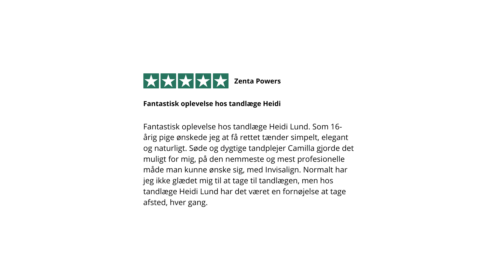 Trustpilot anmeldelse - Zenta Powers