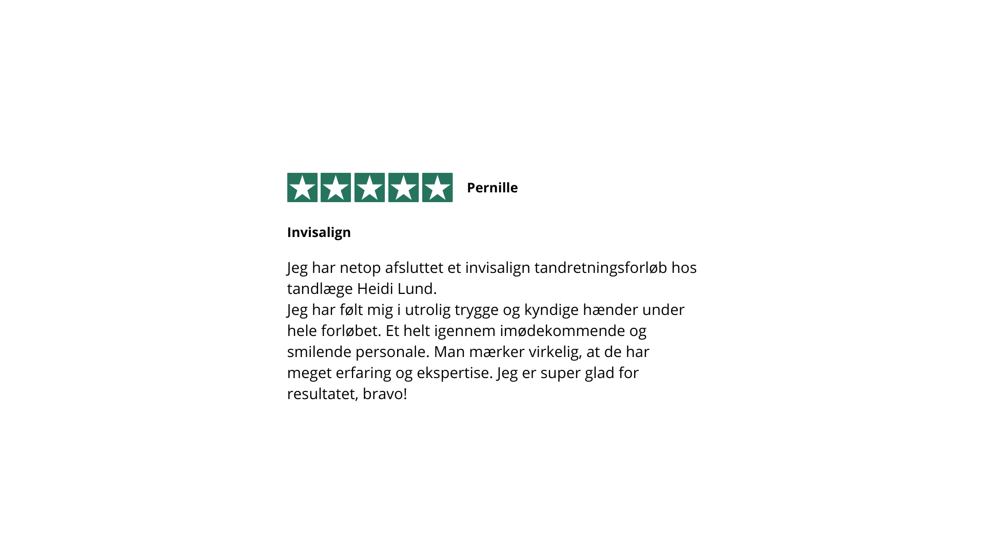 Trustpilot anmeldelse - Pernille